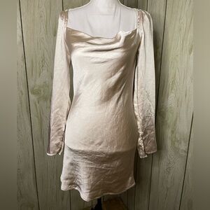 Champagne Princess Polly Cowl Neck Mini Dress (NWOT)